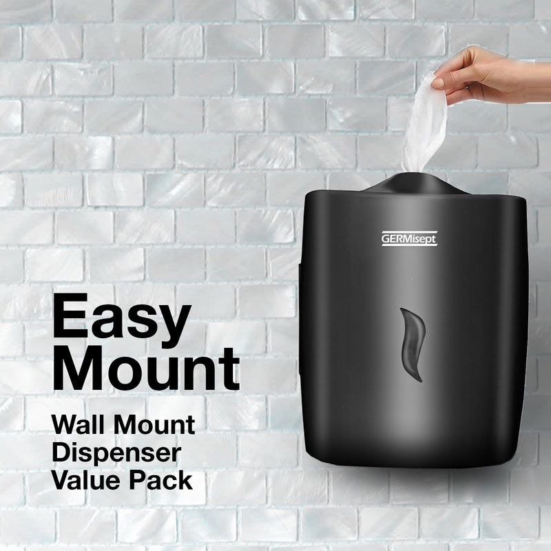 GERMISEPT - WALL MOUNT Dispenser Value Pack (2 x 800 Ct Wipes + 1 Dispenser)